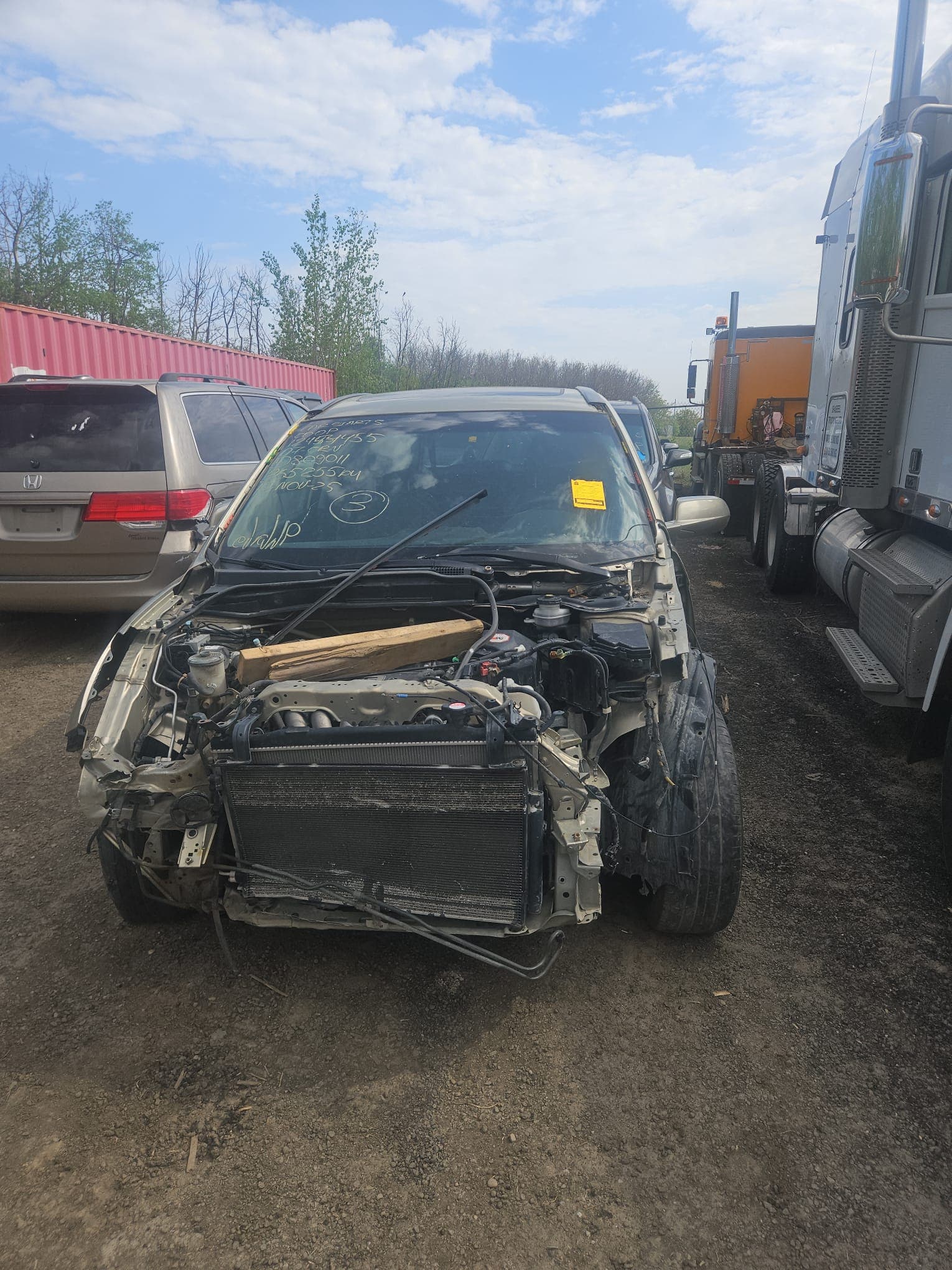 Vehicle pickup and tow yard example